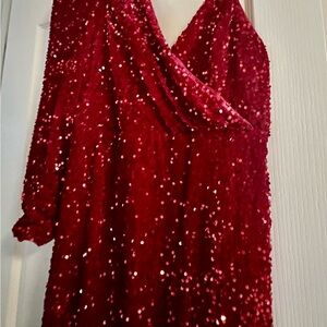 SHEIN Red Sequin Dress
